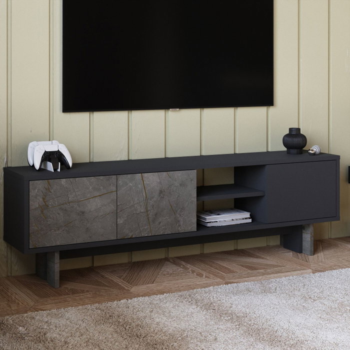 Hanah Home Ravello Soporte para TV Mármol y Antracita